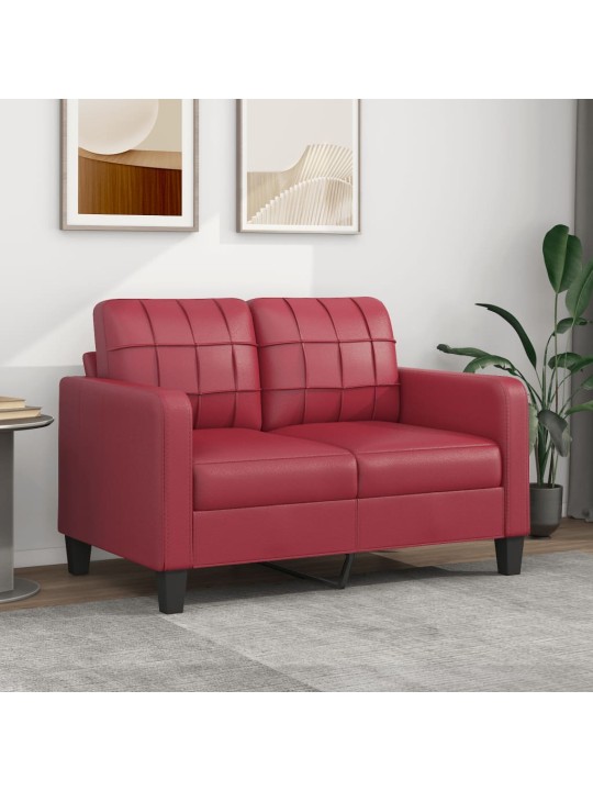 Divvietīgs dīvāns, vīnsarkans, 120 cm, mākslīgā āda