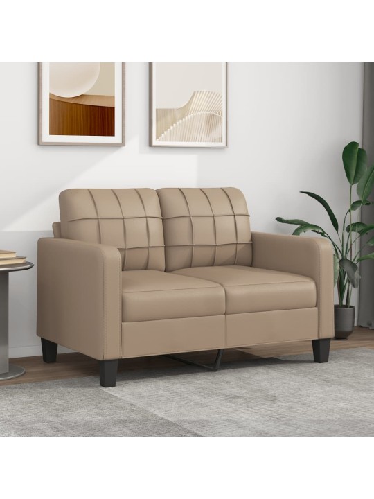 Divvietīgs dīvāns, kapučīno krāsa, 120 cm, mākslīgā āda
