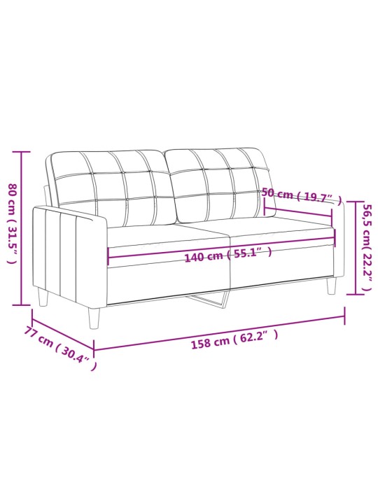 Divvietīgs dīvāns, melns, 140 cm, mākslīgā āda