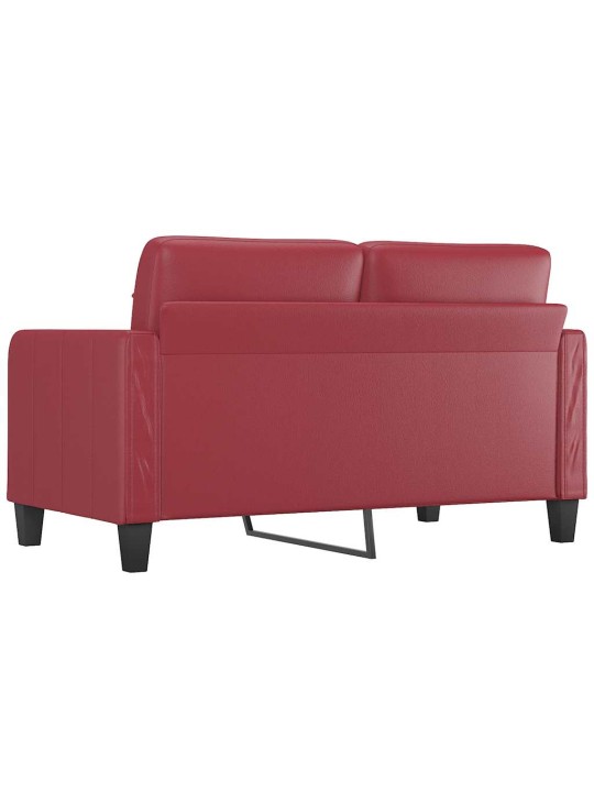 Divvietīgs dīvāns, vīnsarkans, 140 cm, mākslīgā āda