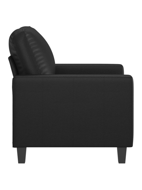 Atpūtas krēsls, melns, 60 cm, mākslīgā āda