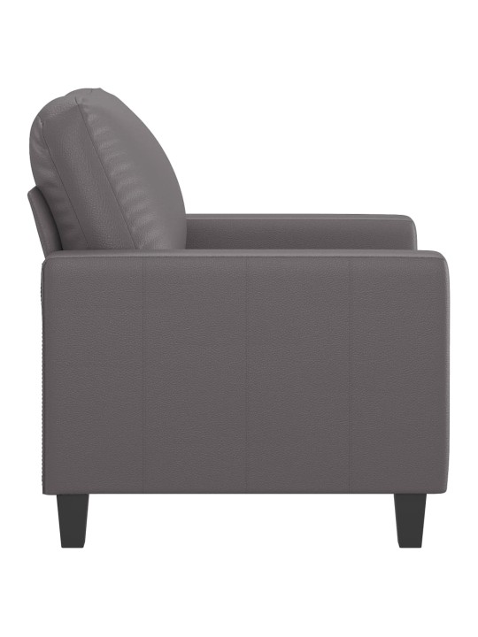 Atpūtas krēsls, pelēks, 60 cm, mākslīgā āda