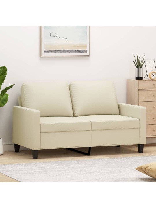 Divvietīgs dīvāns, krēmkrāsas, 120 cm, mākslīgā āda