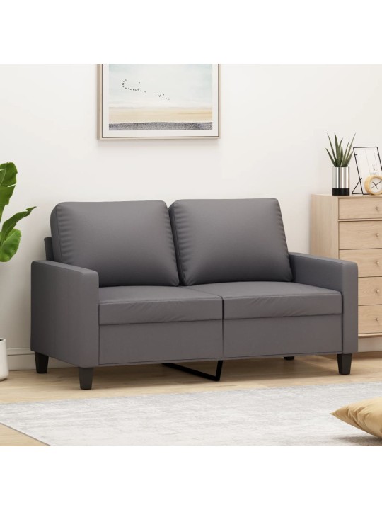 Divvietīgs dīvāns, pelēks, 120 cm, mākslīgā āda
