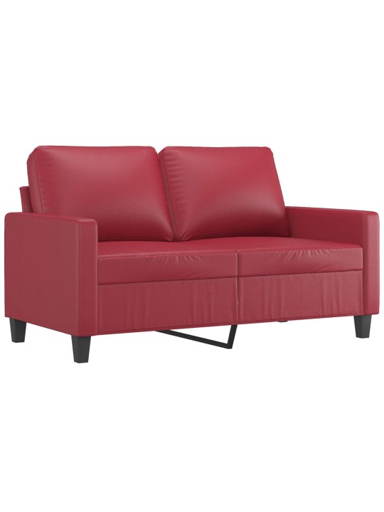 Divvietīgs dīvāns, vīnsarkans, 120 cm, mākslīgā āda