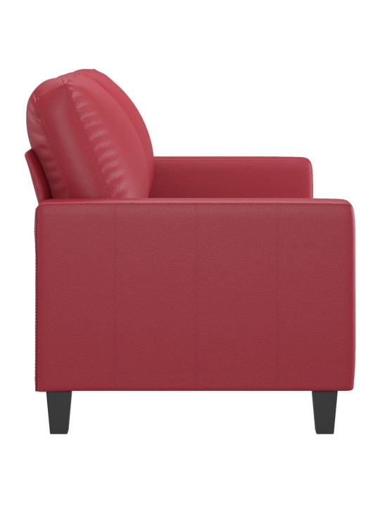 Divvietīgs dīvāns, vīnsarkans, 120 cm, mākslīgā āda