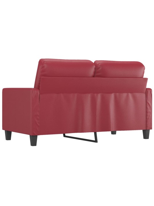 Divvietīgs dīvāns, vīnsarkans, 120 cm, mākslīgā āda
