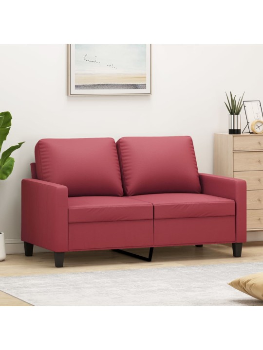 Divvietīgs dīvāns, vīnsarkans, 120 cm, mākslīgā āda
