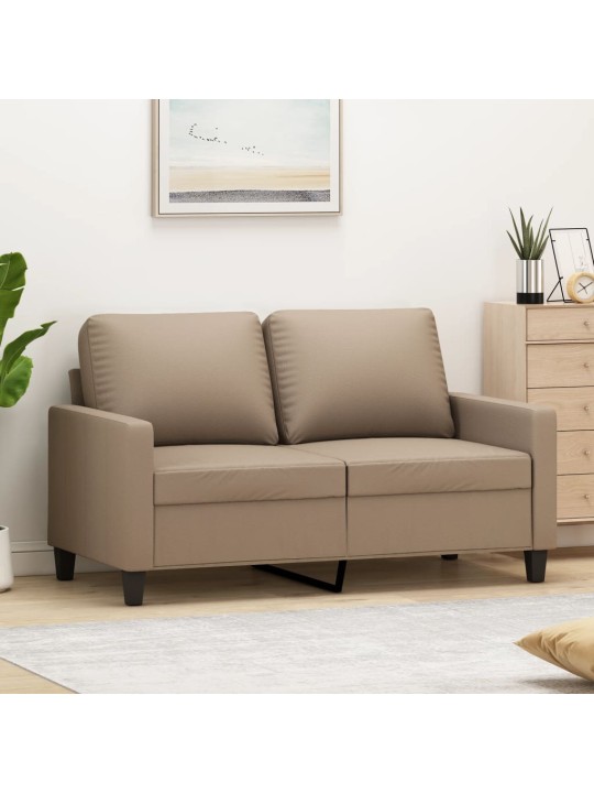 Divvietīgs dīvāns, kapučīno krāsa, 120 cm, mākslīgā āda