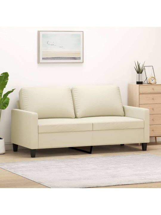 Divvietīgs dīvāns, krēmkrāsas, 140 cm, mākslīgā āda