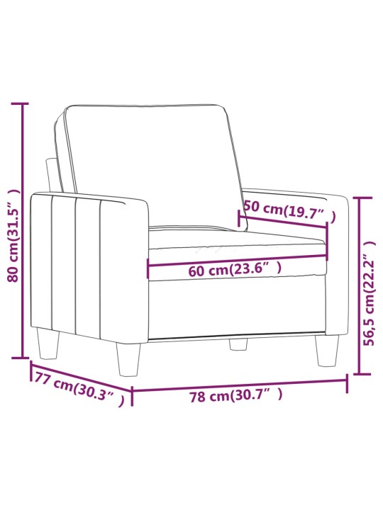 Atpūtas krēsls, 60 cm, brūns audums