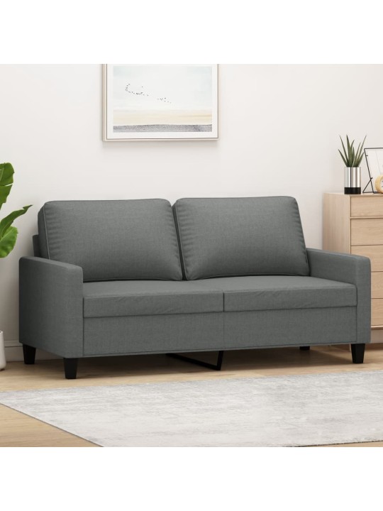 Divvietīgs dīvāns, tumši pelēks audums, 140 cm