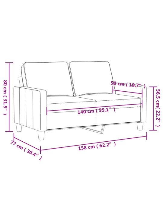 Divvietīgs dīvāns, vīnsarkans audums, 140 cm