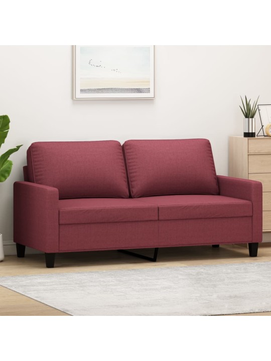 Divvietīgs dīvāns, vīnsarkans audums, 140 cm