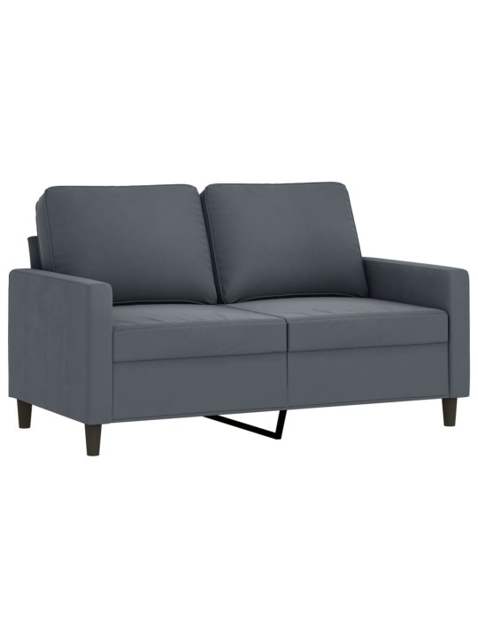 Divvietīgs dīvāns, tumši pelēks, 120 cm, samts