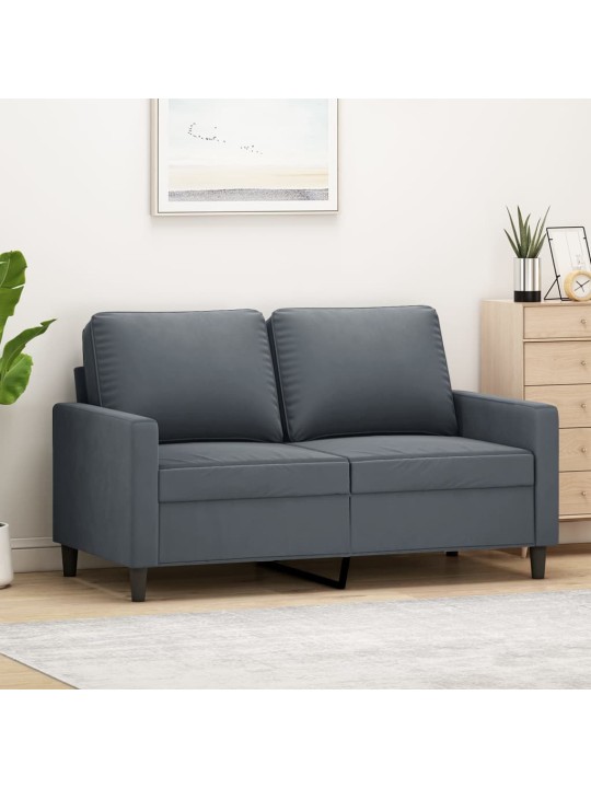 Divvietīgs dīvāns, tumši pelēks, 120 cm, samts