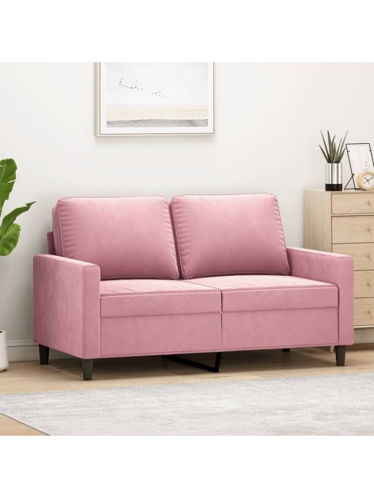 Divvietīgs dīvāns, rozā, 120 cm, samts