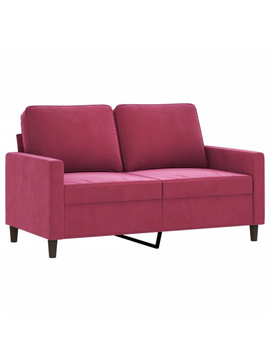 Divvietīgs dīvāns, vīnsarkans, 120 cm, samts