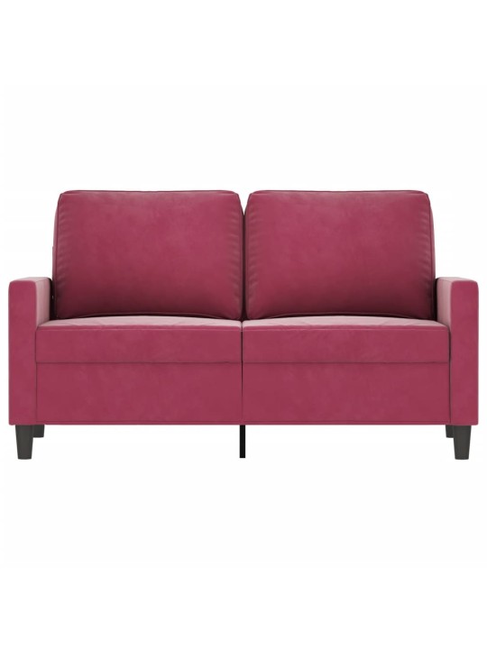 Divvietīgs dīvāns, vīnsarkans, 120 cm, samts