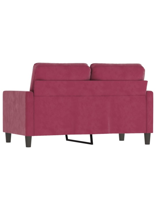 Divvietīgs dīvāns, vīnsarkans, 120 cm, samts