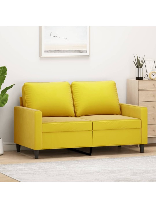 Divvietīgs dīvāns, dzeltens, 120 cm, samts