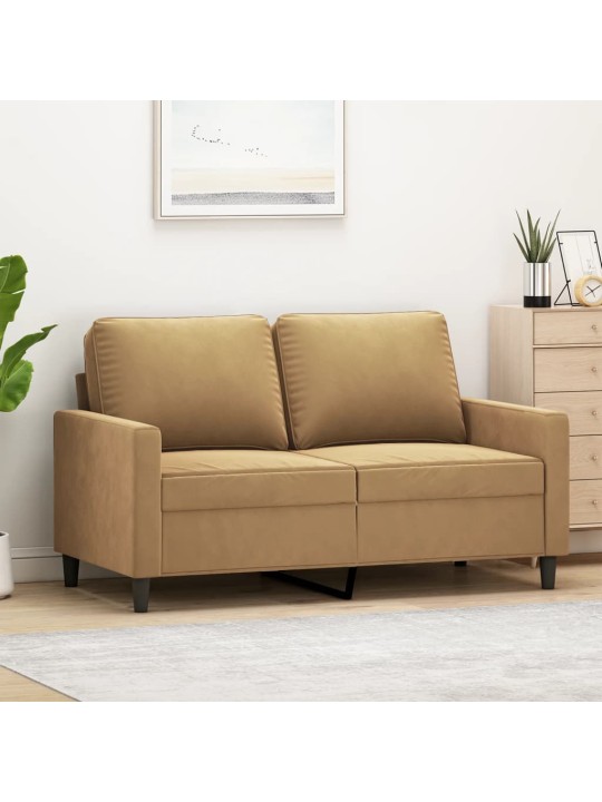 Divvietīgs dīvāns, brūns, 120 cm, samts