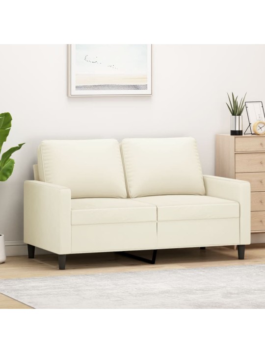 Divvietīgs dīvāns, krēmkrāsas, 120 cm, samts