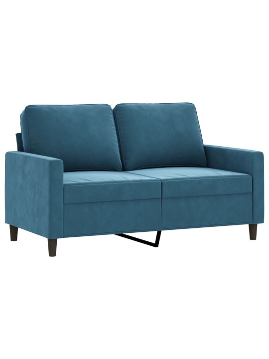 Divvietīgs dīvāns, zils, 120 cm, samts