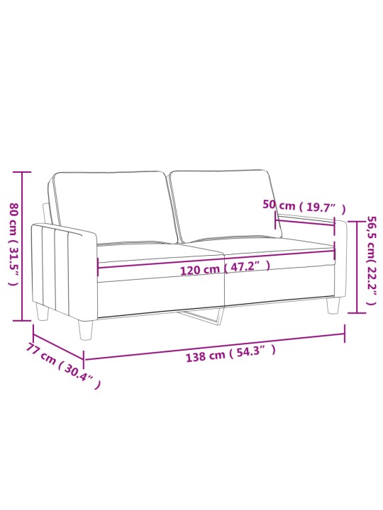 Divvietīgs dīvāns, zils, 120 cm, samts