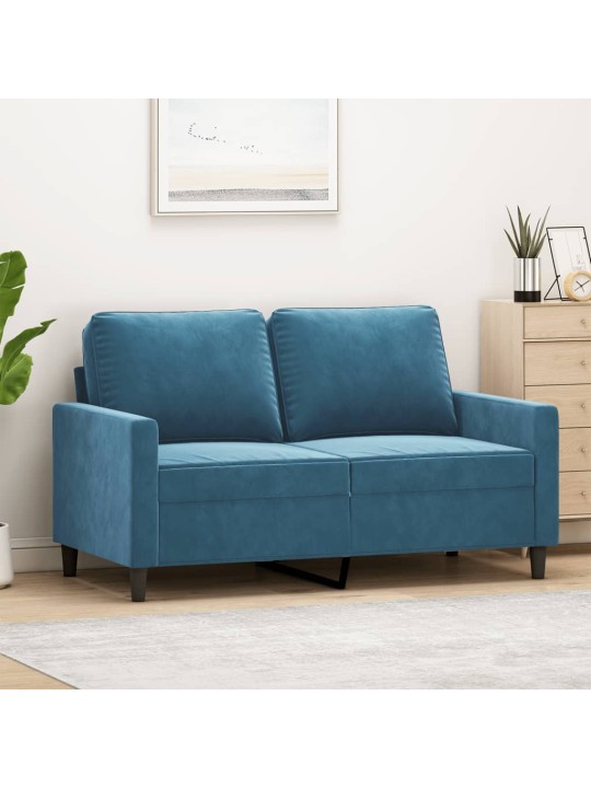Divvietīgs dīvāns, zils, 120 cm, samts