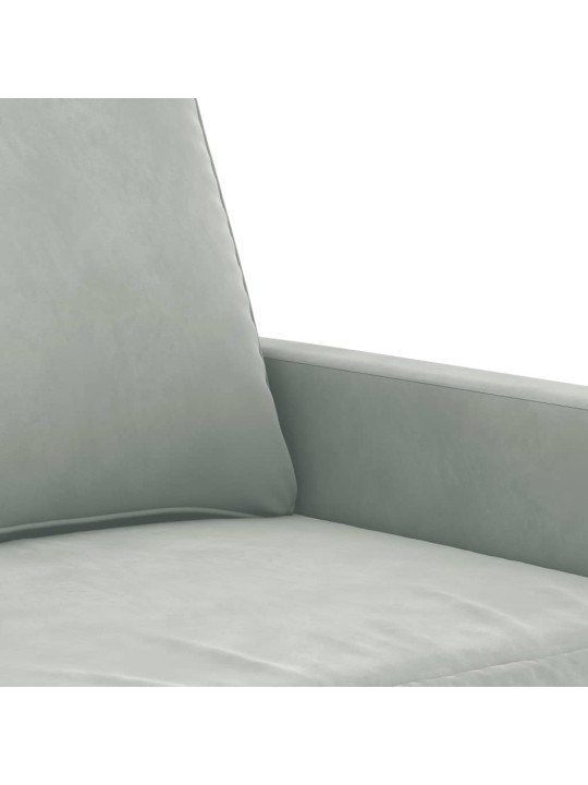 Divvietīgs dīvāns, gaiši pelēks, 140 cm, samts