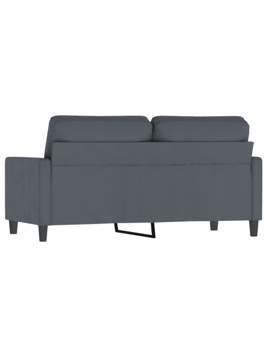 Divvietīgs dīvāns, tumši pelēks, 140 cm, samts