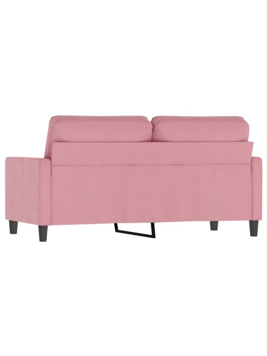 Divvietīgs dīvāns, rozā, 140 cm, samts