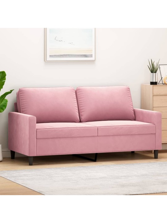 Divvietīgs dīvāns, rozā, 140 cm, samts