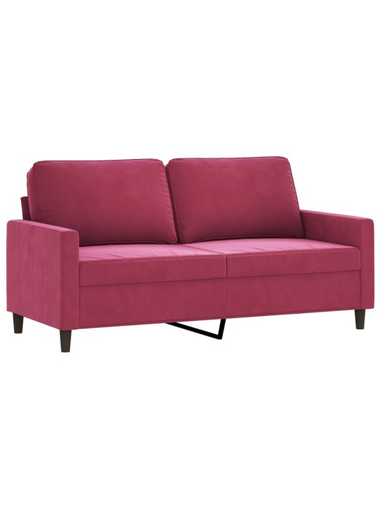 Divvietīgs dīvāns, vīnsarkans samts, 140 cm