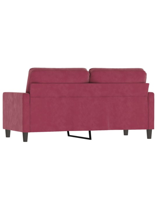 Divvietīgs dīvāns, vīnsarkans samts, 140 cm