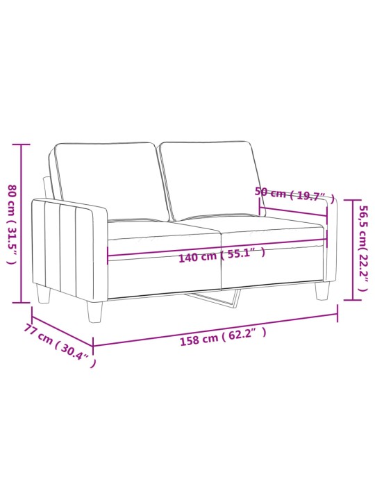 Divvietīgs dīvāns, vīnsarkans samts, 140 cm