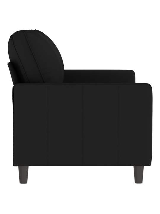 Divvietīgs dīvāns, melns, 140 cm, samts