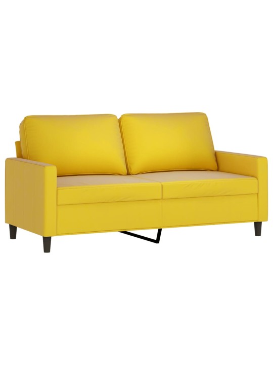 Divvietīgs dīvāns, dzeltens, 140 cm, samts