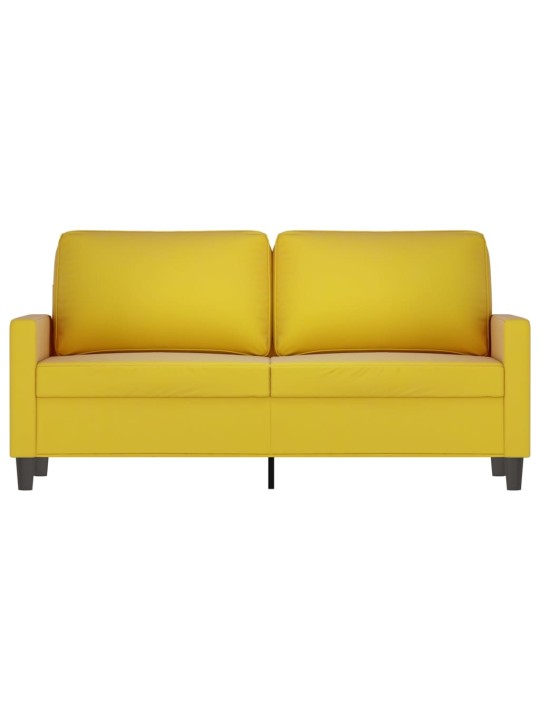 Divvietīgs dīvāns, dzeltens, 140 cm, samts
