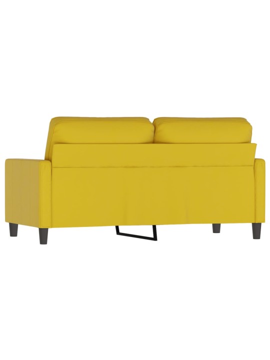 Divvietīgs dīvāns, dzeltens, 140 cm, samts