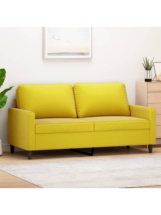 Divvietīgs dīvāns, dzeltens, 140 cm, samts