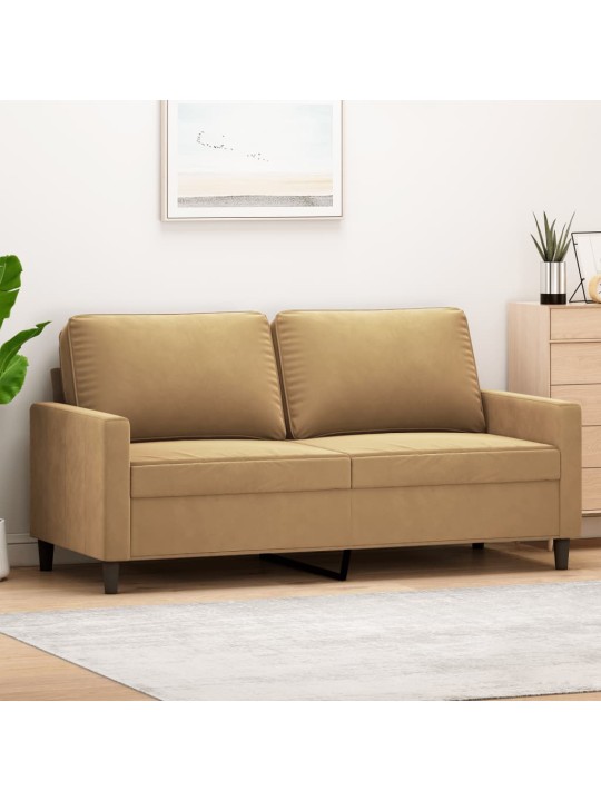 Divvietīgs dīvāns, brūns, 140 cm, samts