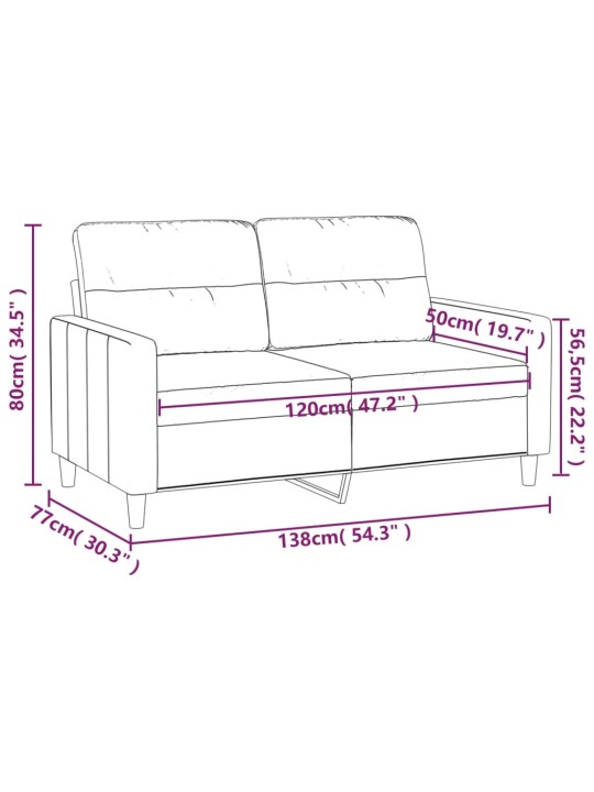 Divvietīgs dīvāns, krēmkrāsas audums, 120 cm