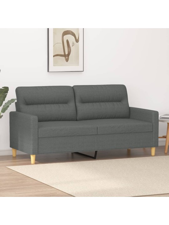 Divvietīgs dīvāns, tumši pelēks audums, 140 cm