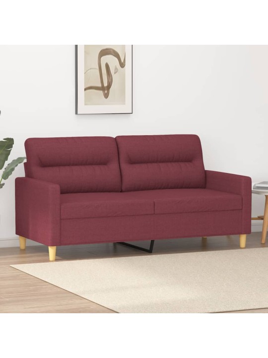 Divvietīgs dīvāns, vīnsarkans audums, 140 cm