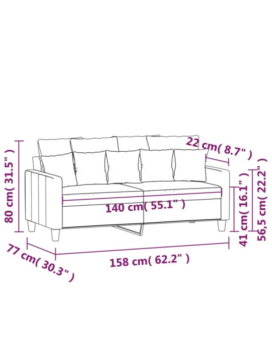 Divvietīgs dīvāns, tumši pelēks audums, 140 cm
