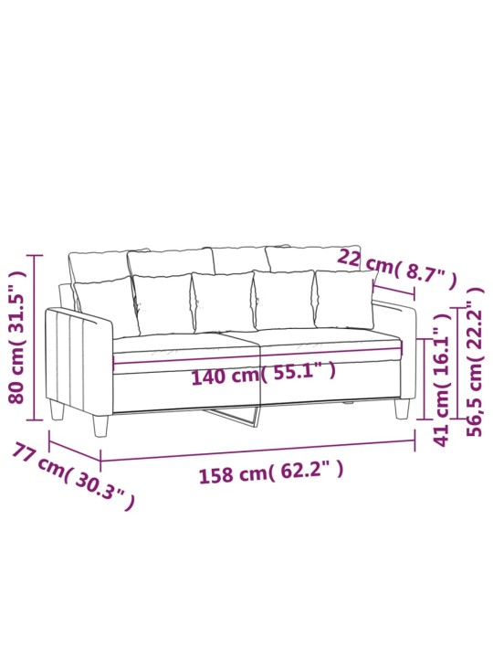 Divvietīgs dīvāns, brūns audums, 140 cm