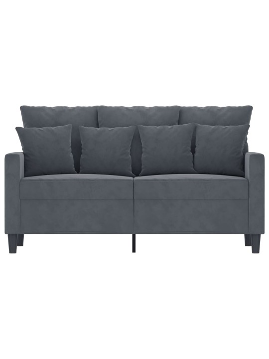 Divvietīgs dīvāns, tumši pelēks, 120 cm, samts