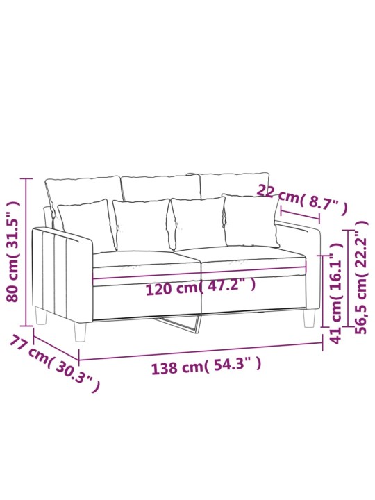 Divvietīgs dīvāns, tumši pelēks, 120 cm, samts